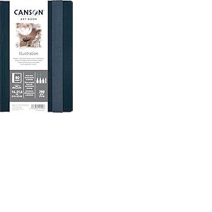 Canson Professional Book Lot de 40 feuilles de papier d'illustration, lisse, 200 g/m², couverture rigide, 14 x 21,6 cm, blanc, 40 feuilles