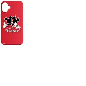 Disney Mickey et Minnie Mouse Silhouettes Forever Rouge Coque pour iPhone 16 Plus