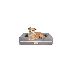 Friends Forever Lit orthopédique pour Chien avec Housse Amovible 100% Daim et Mousse à mémoire de Forme avec Bordure de traversin Premium Prestige Edition