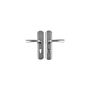 Vachette MUZE -Poignée de porte blindée sur Plaque pour porte d'Entréee - Version Clé I - Entraxe 195 mm - Matériau Zamak Résistant - Finition Chrome Velours - Garantie 10 Ans
