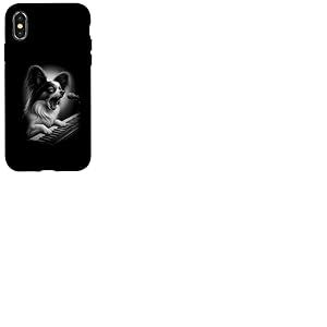Papillon Chien Jouant Clavier Joueur Piano Amoureux des chiens Coque pour iPhone X/XS