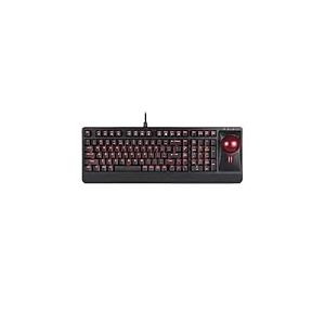 Perixx PERIBOARD-322 Backlit Mechanical Trackball Keyboard - 55mm Large Trackball - Tilt Scrolling Wheel - 2 Hubs - RGB Backlit - US English Layout