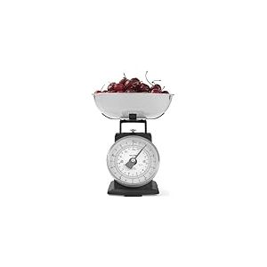 Salter Balance de Cuisine Mécanique 5kg, Balance Cuisine Sans Pile avec Bol 1L Lave-Vaisselle, Design Timeless avec Grand Cadran Facile à Lire, Balance Cuisine Traditionnelle 22cm, Noir