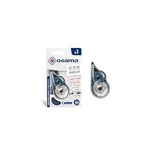 Osama - Correcteur Blanc à Ruban, 20 M, Kit 1 Pièce, Idéal comme Accessoire Bureau, Papeterie et Fourniture Scolaire - Effaceur pour Écrire sans Erreur avec Couverture Optimale Blanche, Longue Durée