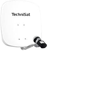 TechniSat DIGIDISH 45 &ndash; Antenne Satellite pour 1 utilisateur (Petite Installation Satellite de 45 cm - kit Complet avec Support Mural et Satfinder V/H-LNB) Blanc Polaire