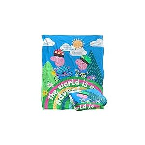 Peppa Pig - Couverture Soyeuse au Toucher pour Enfants, 152 x 127 cm World is a Adventure Peppa and George