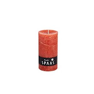 Spaas 8 Bougies Pilier rustiques Non parfumées 70/130 mm, 60 Heures, Orange Gingembre