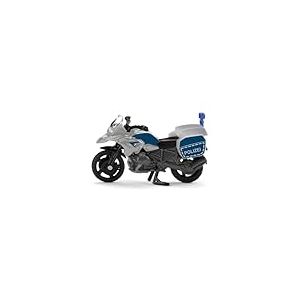 siku 1551, Moto de Police BMW, Métal/plastique, Bleu/argent, Moto jouet pour enfants, Feu bleu, Guidon et béquille mobiles