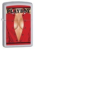 Zippo Briquet Tempête - Modèle Playboy - Finition Chrome Satiné avec Color Image - Rechargeable - Réutilisable - Design Coupe-Vent - Coffret Cadeau Fabriqué aux États-Unis