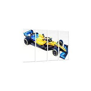 Tableau moderne photo voiture Formule 1, McLaren MCL34, McLaren F1 2019, Carlos Sainz, Lando Norris, 131 x 62 cm, Réf. 27291