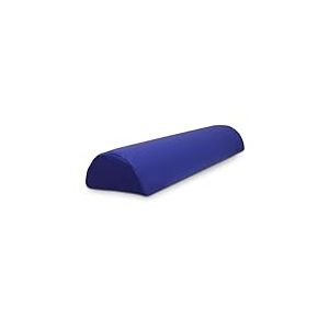 QUIRUMED WELLCORE Coussin de Massage Demi-Cylindre de Massage Ergonomique en Similicuir déhoussable avec Rembourrage en Mousse Bleu 60 x 18 cm