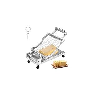 VEVOR Coupe-Fromage à Fil, Coupe-Beurre avec Lame de Coupe Ultra-Mince, Trancheuse à Fromage Commerciale en Alliage d'Aluminium, Épaisseur 5 mm, Fil Amovible en Acier Inoxydable 316, pour Cuisine