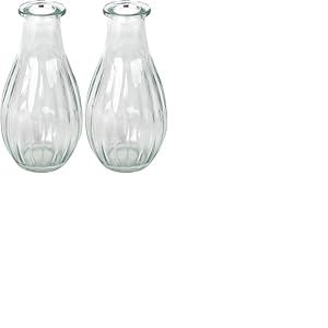 Talking Tables Vase Soliflore en Verre Transparent pour Fleurs D&eacute;coration &Eacute;l&eacute;gante Centre de Table Mariage Rebord de Fen&ecirc;tre F&ecirc;tes Jardin D&icirc;ner d'&Eacute;t&eacute; Chemin&eacute;e Cadeau Hauteur 14 cm (Lot de 2)