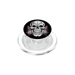 Guitare Squelette Rock cr&acirc;ne Flammes Musique PopSockets PopGrip pour MagSafe