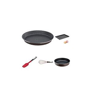 Tefal Success Moule &agrave; tarte 30 cm + Plaque &agrave; p&acirc;tisserie+ Moule &agrave; manqu&eacute; + Ingenio Fouet silicone + Ingenio Spatule Maryse silicone