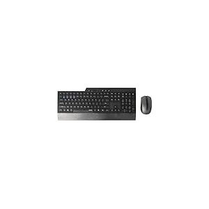 RAPOO Clavier et Souris sans Fil QWERTY Portugais (Combo Clavier et Souris avec Technologie multimode Bluetooth et 2,4 GHz, Souris Optique avec 1 600 dpi) Noir, 00192494