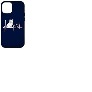 American Curl Cat Heartbeat EKG Funny Cats & Kitten Lovers Coque pour iPhone 12/12 Pro