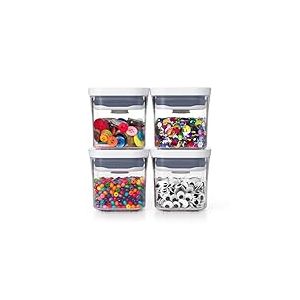 OXO Good Grips 11236100 Lot de 4 mini r&eacute;cipients POP en plastique Transparent