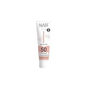 Naïf Crème Solaire Minérale Bébé & Enfant SPF 50 – Parfum doux, sans octocrylène, protection UVA/UVB, résistante à l’eau, testée dermatologiquement, sans microplastiques – 30 ml