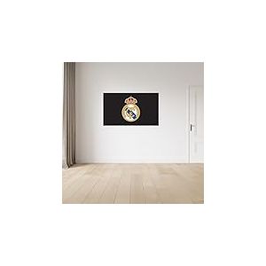 Licensed Décor Sticker mural en vinyle Real Madrid Grand format 130 x 80 cm Noir