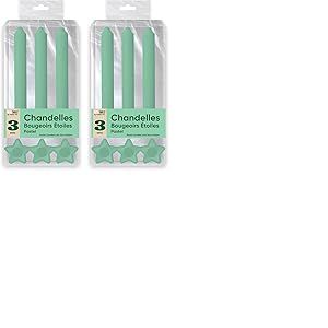 BOUGIES CHANDELLES X 3 SUPPORTS ETOILE VERT (Lot de 2)