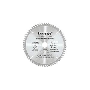 Trend Lame de Scie Circulaire pour Bois, 165 mm de Diamètre, 20 mm d'Alésage, 60 Dents, TCT, 2,4 mm de Trait de Scie, +10° Crochet, CSB/16560