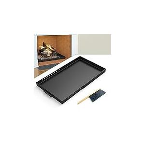 Memrita Plateau de chemin&eacute;e de petite taille, bac &agrave; cendres r&eacute;glable avec poign&eacute;es pour la collecte des cendres de chemin&eacute;e, 33 cm de l'avant vers l'arri&egrave;re, po&ecirc;le rectangulaire extensible jusqu'&agrave;