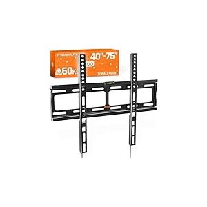 RICOO F0244 Support Mural TV Plat Inclinable Fixation TV Universel 26-55 Pouces (66-140cm) T&eacute;l&eacute; OLED LCD LED &Eacute;cran incurv&eacute; VESA 400x400 Noir