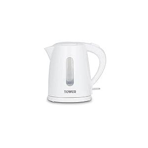 Tower Bouilloire 1 L T10029W avec base pivotante à 360°, 2200 W, blanc