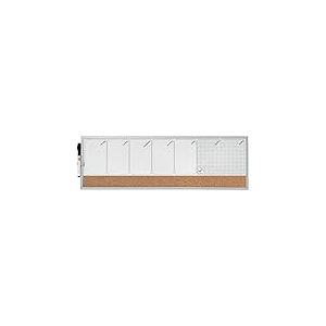 Nobo - Petit Tableau Agenda Semainier Magnétique Mural avec Bande d'Affichage en Liège, Cadre en Aluminium, Effaçable à Sec, Porte-Marqueur Intégré, 585 x 190 mm, 1903780