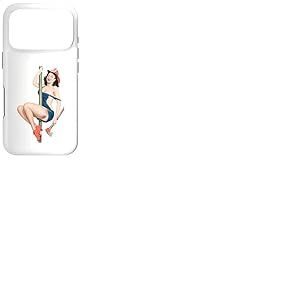 P&ocirc;le r&eacute;tro Vintage Pin Up Girl Fashion Firegirl Pompier Coque pour iPhone 17 Pro