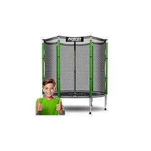 Neo-Sport Trampoline d'extérieur pour Enfants avec Filet de sécurité Externe 140 cm Noir/Vert