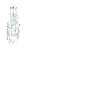 Pracht Creatives Hobby 5980-15525 Kit de bricolage attrape-r&ecirc;ves en rose-turquoise-blanc avec 2 anneaux, longueur totale env. 75 cm, mobile pouvant servir de d&eacute;coration murale