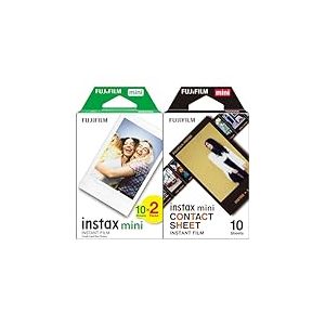 Fujifilm instax - Twin Films pour Mini - 86 x 54 mm - 20 Count (Pack of 1) & Film Mini Contact Sheet Border (10 Shot Pack)
