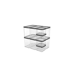 Rotho Loft Lot de 10 boîtes de rangement en plastique PP sans BPA Noir 32,3 x 22,3 x 32,4 cm