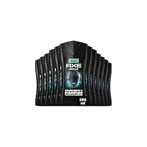 AXE - Gel Douche Homme 5en1 Apollo - 24h Hydratant - 87% d'Ingrédients d'origine naturelle - parfum sauge & bois de cèdre - lot 12x250ml