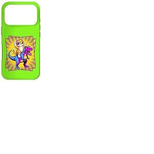 Chat Pop Art Mignon en Soleil chevauchant Un Dinosaure Coque pour iPhone 17 Pro