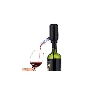 Aérateur Électrique de Vin NK/Décanteur de Vin Automatique - Distributeur avec bouton ON/OFF, Aération instantanée du vin, Comprend un tuyau en silicone, 4 piles AAA, Installation facile, Noir