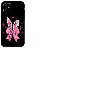 Oreilles de lapin avec nœud rose Coque pour iPhone 11