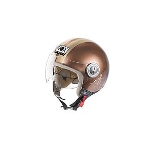NOX Casque Jet N210, Chocolat Or, Taille XS