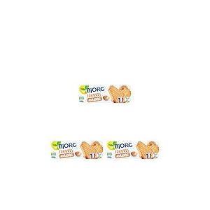 BJORG - Biscuits Fourr&eacute;s Amande Bio - A Base De Pur&eacute;e d'amande - Sans Huile De Palme - Bl&eacute; Complet - 150 g (Lot de 3)