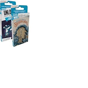 Asmodee - UNLOCK! Short Adventure : Dans la Tête de Sherlock Holmes + Le Chat de M. Schrödinger - Jeu Escape Game Enfant et Adulte - Jeux de Cartes à partir de 10 Ans, Version Française, Space Cowboys