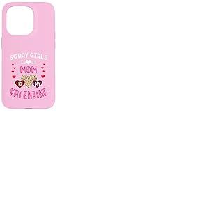 Sorry Girls Mommy is My Valentine C&oelig;urs l&eacute;opard et Plaid Coque pour iPhone 15 Pro