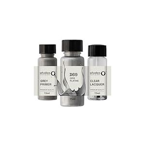 SD COLORS GRIS PLATINE D69 Peinture de retouche 15 ML pour réparation des rayures Codes couleur D69 GRIS PLATINE (peinture + apprêt + laque)