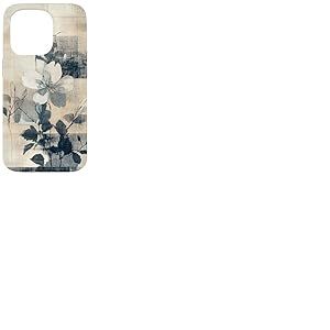 Art botanique vintage nature abstrait esthétique monochrome Coque pour iPhone 15 Pro