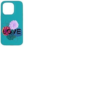 R&eacute;tro Love Fleur Fleur &Eacute;l&eacute;gant Vintage Text Line Art Coque pour iPhone 15 Pro