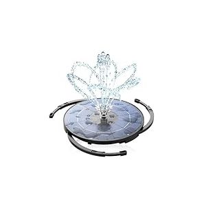 Fontaine Solaire Eexterieure de Jardin kit de Pompe Bassin Exterieur 3,5 W avec Cordon de 3m et 13 Styles de Buses,Fontaine de Bassin à Energie Solaire avec Supports pour Jardin,Etangs（3.5W）