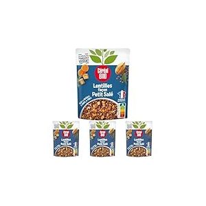 C&eacute;r&eacute;al Bio Lentilles Vertes Bio, Carottes, Oignons, Tofu &ndash; Plat Cuisin&eacute; Bio Individuel, Micro-Ondable, Pr&ecirc;t &agrave; R&eacute;chauffer &ndash; 260g (Lot de 4)