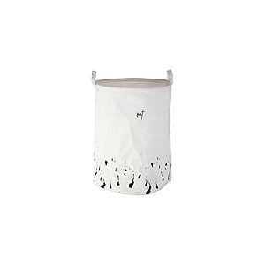 Premier Housewares Panier &agrave; linge, tissu TC (60% polyester, 40% coton), blanc/noir