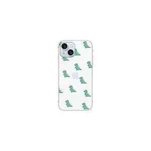 Fancy Case Coque pour iPhone 15 (6,1") - Motif Dinosaure Mignon de Dessin anim&eacute; - Coque de Protection en TPU Souple Transparente Compatible avec iPhone 15 (Style Dinosaure)